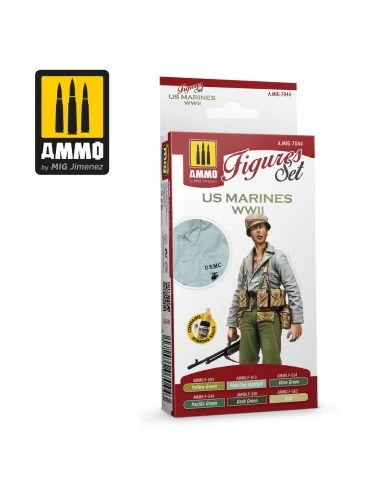 US Marines WWII Figures Set - AMMO by MIG Jimenez A.MIG-7044