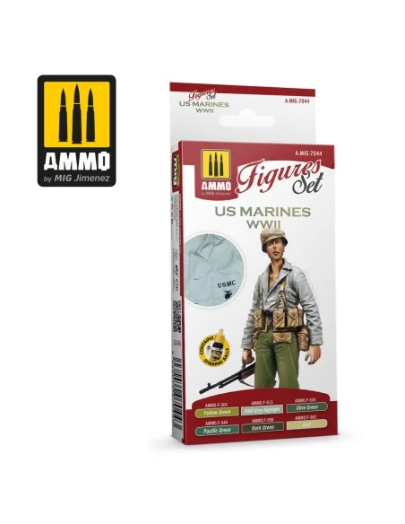 US Marines WWII Figures Set - AMMO by MIG Jimenez A.MIG-7044
