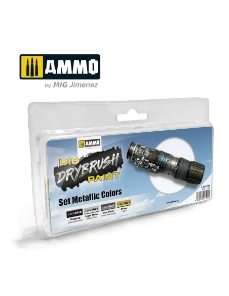 DRYBRUSH Set Metallic Colors Set - AMMO by MIG Jimenez A.MIG-7305