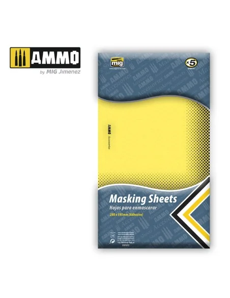Masking Sheets (x5 sheets, 280mm x 195mm, adhesive) - AMMO by MIG J...
