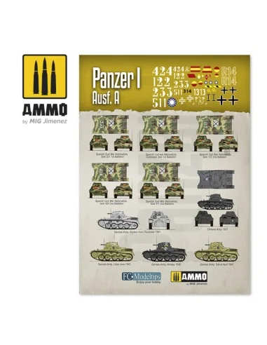 1/16 Panzer I Ausf. A Decals - AMMO by MIG Jimenez A.MIG-8060