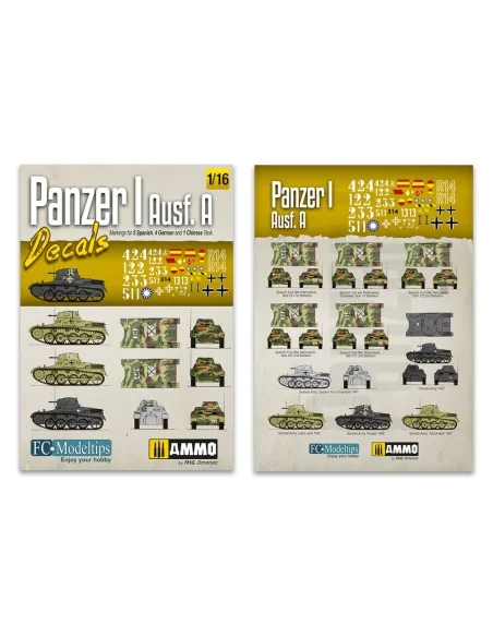 1/16 Panzer I Ausf. A Decals - AMMO by MIG Jimenez A.MIG-8060