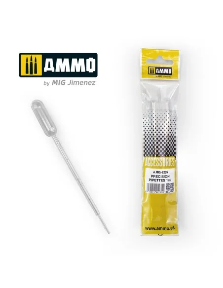 Small Pipettes 1mL (0.03 oz) - 4 pcs. - AMMO by MIG Jimenez A.MIG-8235