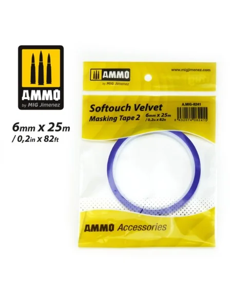 Softouch Velvet Masking Tape 2 (6mm x 25M) - AMMO by MIG Jimenez A....