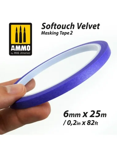 Softouch Velvet Masking Tape 2 (6mm x 25M) - AMMO by MIG Jimenez A....