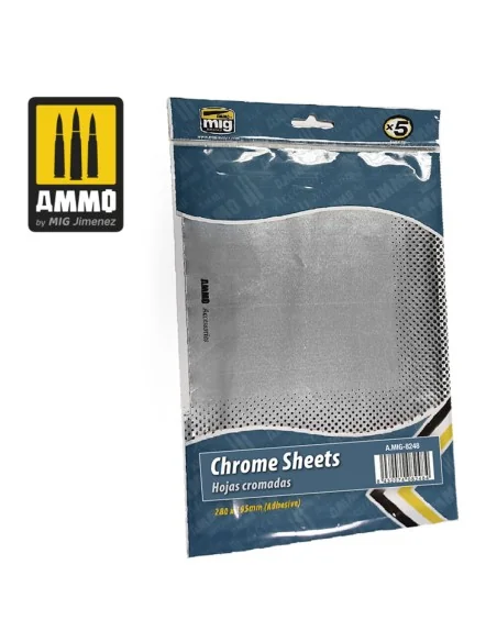 Chrome Sheets 280mm x 195mm - AMMO by MIG Jimenez A.MIG-8248