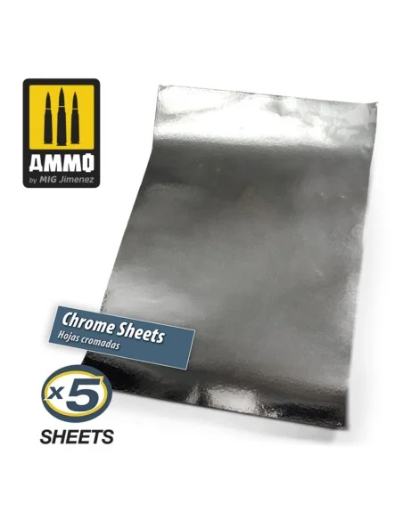 Chrome Sheets 280mm x 195mm - AMMO by MIG Jimenez A.MIG-8248