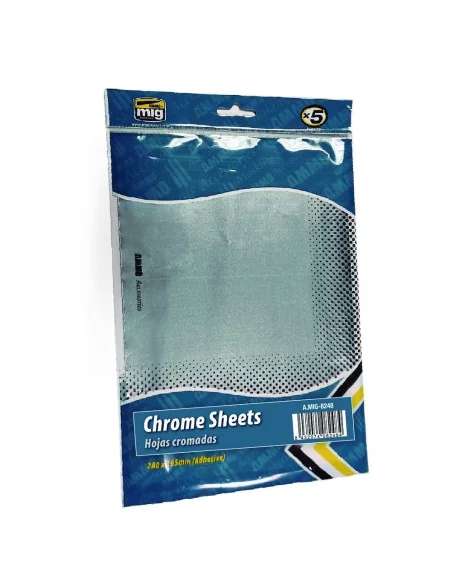 Chrome Sheets 280mm x 195mm - AMMO by MIG Jimenez A.MIG-8248