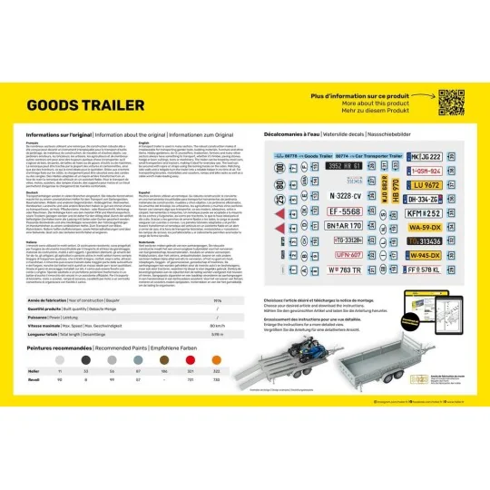 Goods Trailer, 1/24 - Heller 80778 Goods Trailer, 1/24 - Heller 80778