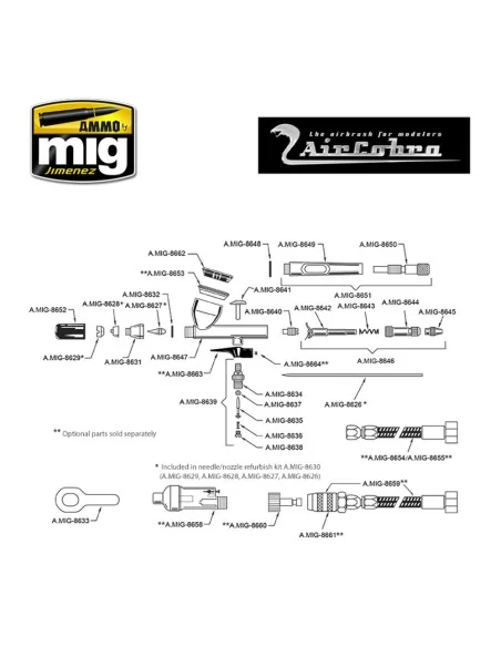 Aircobra Airbrush (0.3mm) - AMMO by MIG Jimenez A.MIG-8625
