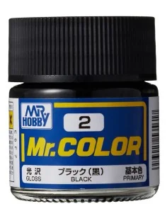 Mr Hobby -Gunze Mr. Color (10 ml) Black - Mr Hobby - Gunze C-002