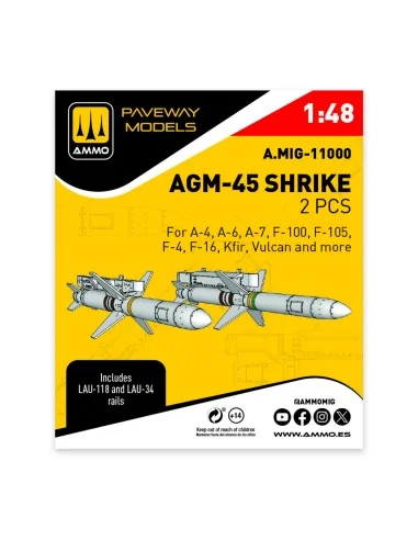 AGM-45 Shrike (2 pcs), 1/48 - AMMO by MIG Jimenez A.MIG-11000