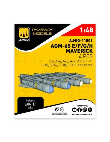 AGM-65 E/F/G/H Maverick (4 pcs), 1/48 - AMMO by MIG Jimenez A.MIG-1...