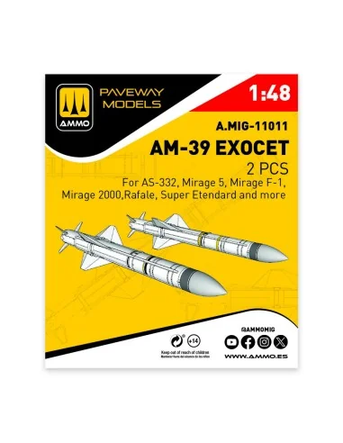AM-39 Exocet (2 pcs), 1/48 - AMMO by MIG Jimenez A.MIG-11011