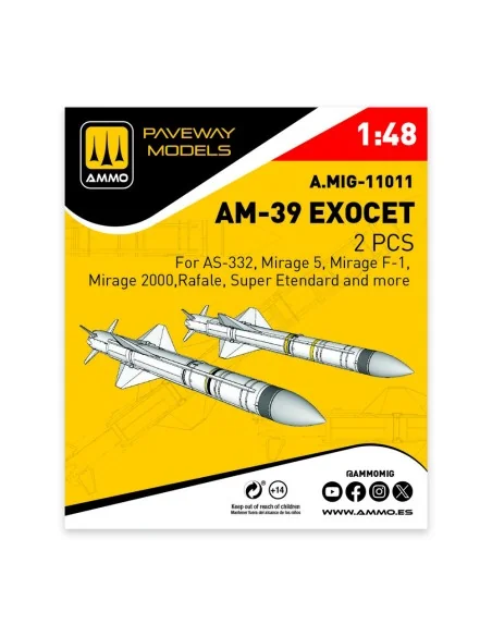 AM-39 Exocet (2 pcs), 1/48 - AMMO by MIG Jimenez A.MIG-11011