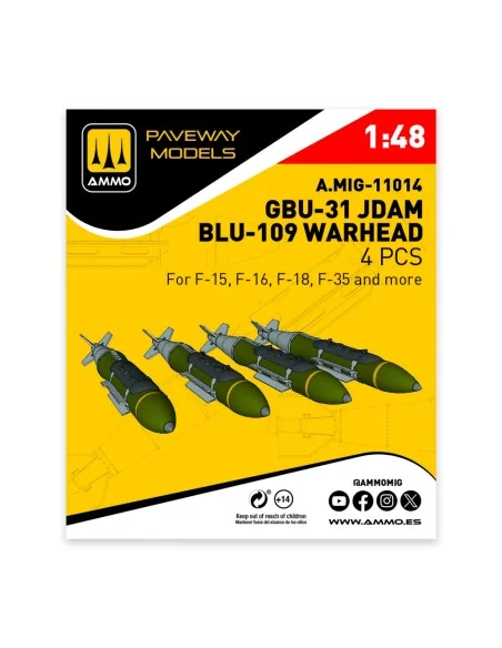GBU-31 JDAM, BLU-109 Warhead (4 pcs), 1/48 - AMMO by MIG Jimenez A....