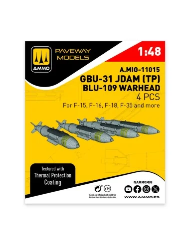 GBU-31 JDAM with Thermal Protection, BLU-109 Warhead (4 pcs), 1/48 ...