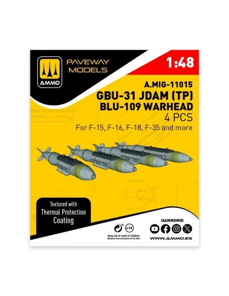 GBU-31 JDAM with Thermal Protection, BLU-109 Warhead (4 pcs), 1/48 ...