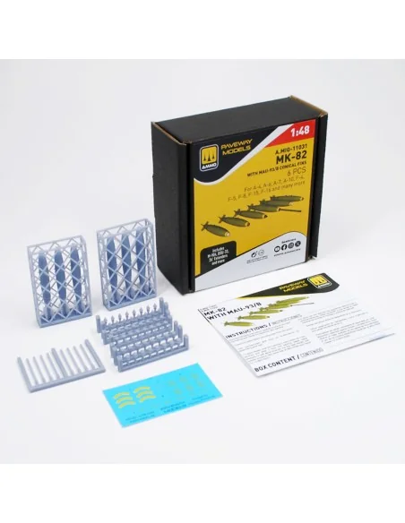 MK-82 with MAU-93/B conical fin (6 pcs), 1/48 - AMMO by MIG Jimenez...