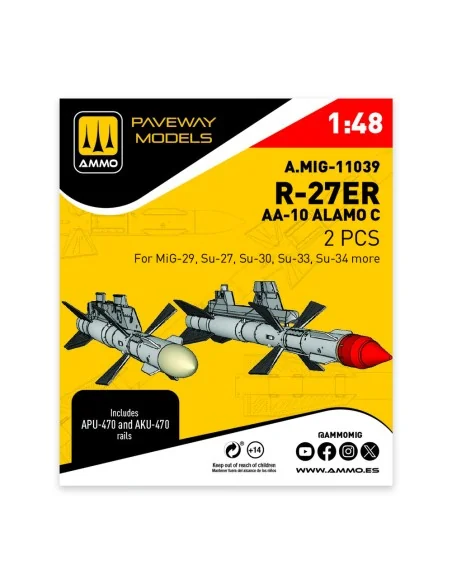 R-27ER - AA-10 Alamo C (2 pcs), 1/48 - AMMO by MIG Jimenez A.MIG-11039