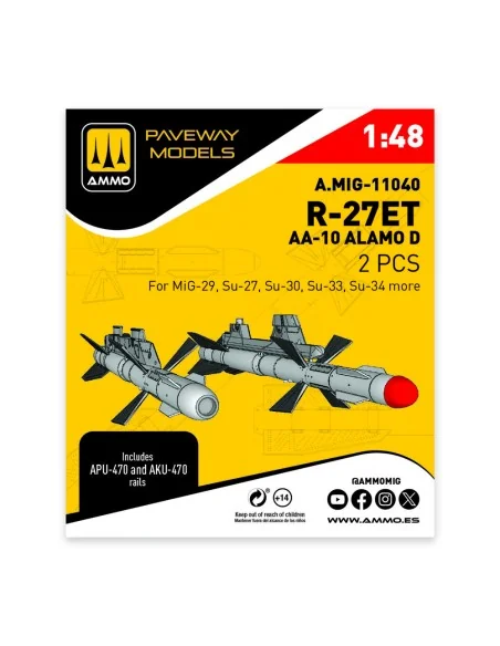 R-27ET - AA-10 Alamo D (2 pcs), 1/48 - AMMO by MIG Jimenez A.MIG-11040