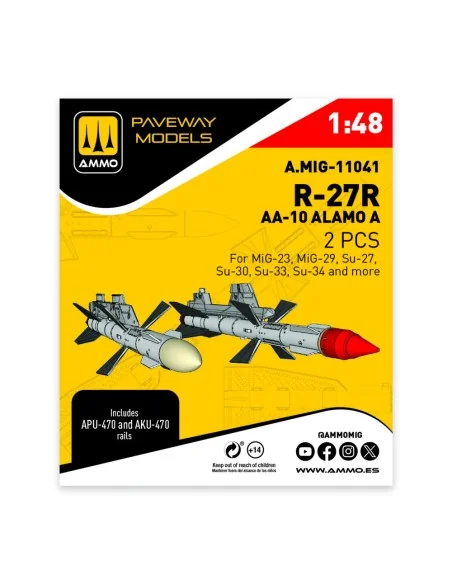 R-27R - AA-10 Alamo A (2 pcs), 1/48 - AMMO by MIG Jimenez A.MIG-11041
