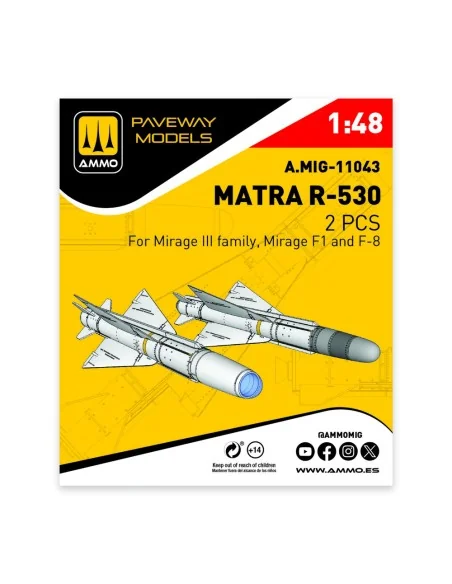 [NO_DESC] Matra R-530 (2 pcs), 1/48 - AMMO by MIG Jimenez A.MIG-11043