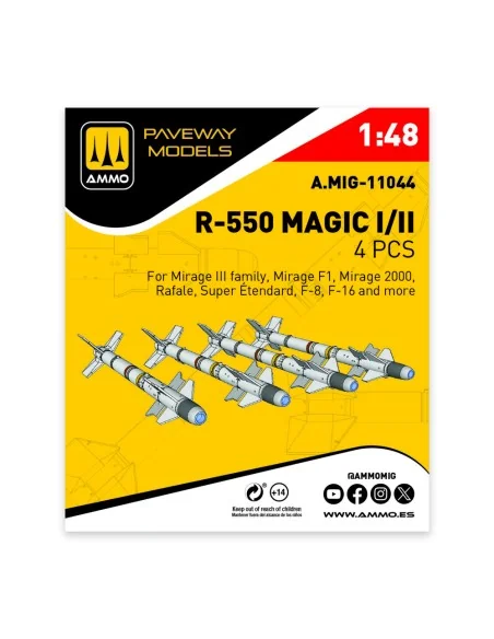 R-550 Magic I/II (4 pcs), 1/48 - AMMO by MIG Jimenez A.MIG-11044