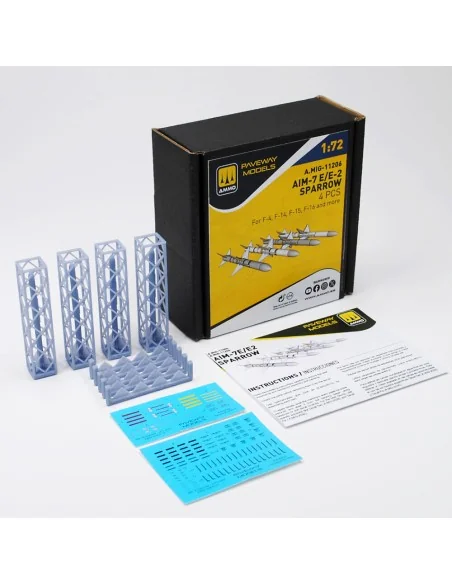 AIM-7E/E2 Sparrow (4 pcs), 1/72 - AMMO by MIG Jimenez A.MIG-11206