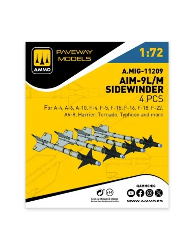 [NO_DESC] AIM-9L/M Sidewinder (4 pcs), 1/72 - AMMO by MIG Jimenez A...