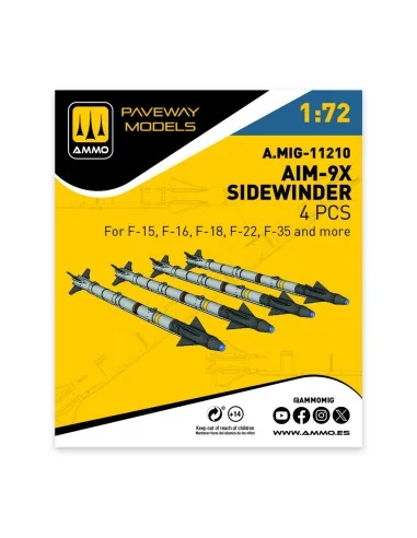 [NO_DESC] AIM-9X Sidewinder (4 pcs), 1/72 - AMMO by MIG Jimenez A.M...