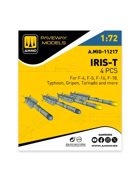 IRIS-T (4 pcs), 1/72 - AMMO by MIG Jimenez A.MIG-11217