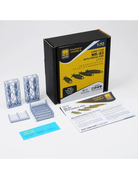 MK-83 with conical fin (4 pcs), 1/72 - AMMO by MIG Jimenez A.MIG-11235