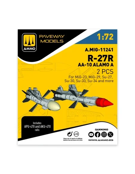 R-27R - AA-10 Alamo A (2 pcs), 1/72 - AMMO by MIG Jimenez A.MIG-11241