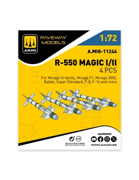 [NO_DESC] R-550 Magic I/II (4 pcs), 1/72 - AMMO by MIG Jimenez A.MI...