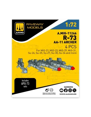 [NO_DESC] R-73 - AA-11 Archer (4 pcs), 1/72 - AMMO by MIG Jimenez A...