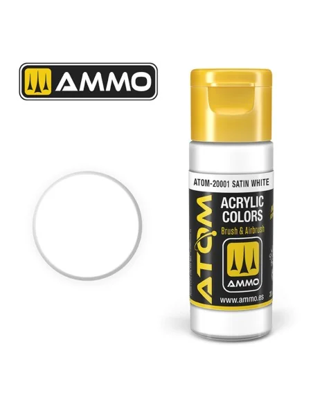 ATOM COLOR Satin White - AMMO by MIG Jimenez ATOM-20001