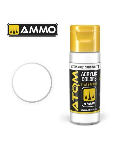 ATOM COLOR Satin White - AMMO by MIG Jimenez ATOM-20001
