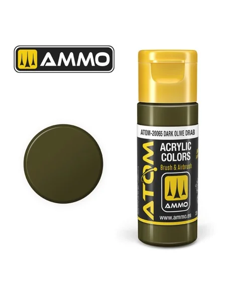 ATOM COLOR Darl Olive Drab - AMMO by MIG Jimenez ATOM-20065