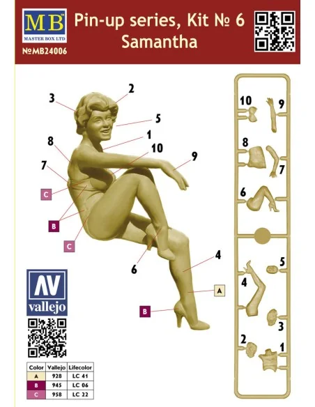 Pin-up series, Kit No.6 Samantha, 1/24 - Master Box Ltd. 24006