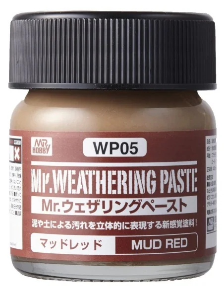 Mr Hobby -Gunze Weathering Paste Mud Red 40ml - Mr Hobby - Gunze WP-05