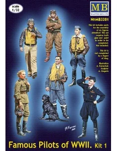 Famous WWII pilots set, 1/32 - Master Box Ltd. 3201