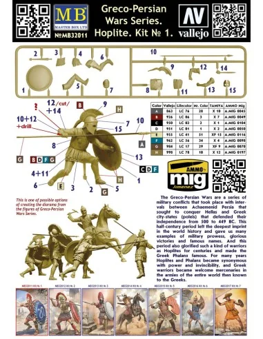 Greco-Persian Wars Series. Hoplite. Kit 1, 1/32 - Master Box Ltd. 3...