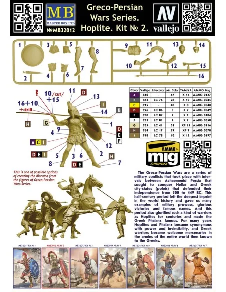Greco-Persian Wars Series. Hoplite. Kit 2, 1/32 - Master Box Ltd. 3...