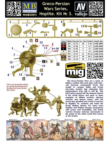 Greco-Persian Wars Series. Hoplite. Kit 3, 1/32 - Master Box Ltd. 3...