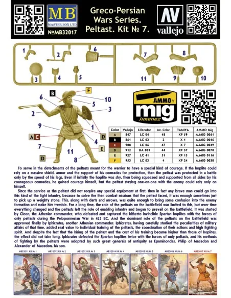 Peltast Greco-Persian Wars Series. Kit 7, 1/32 - Master Box Ltd. 32017