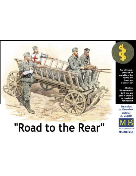 Road to the rear 5 figs + cart, 1/35 - Master Box Ltd. 3558