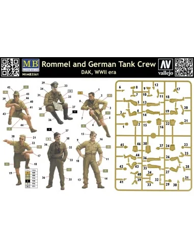 Rommel & German tank crew, DAK, WWII era, 1/35 - Master Box Ltd. 3561
