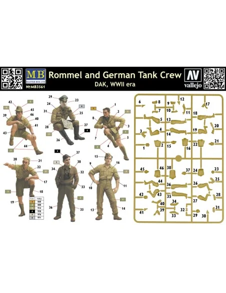Rommel & German tank crew, DAK, WWII era, 1/35 - Master Box Ltd. 3561