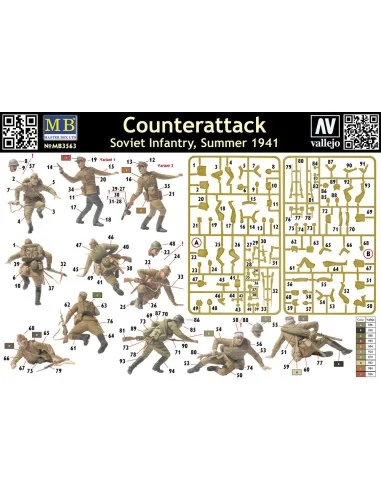 Counterattack, Soviet infantry, 1941, 1/35 - Master Box Ltd. 3563